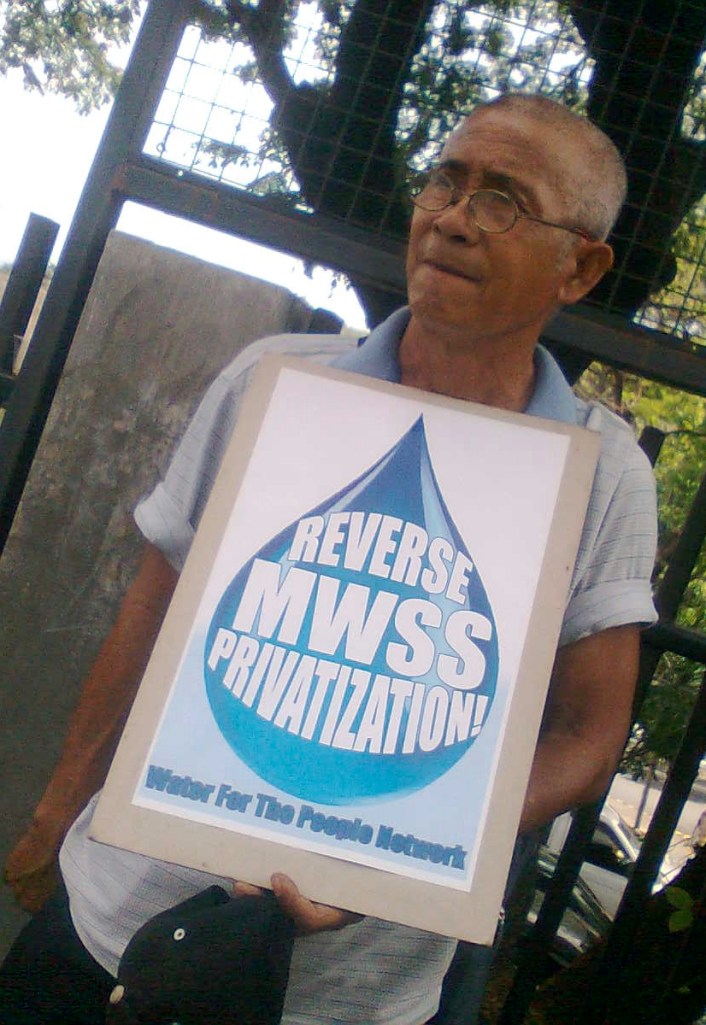 It's not enough that there are well-meaning regulators who will monitor the water companies. The long-term solution is to reverse MWSS privatization. (Photo from the Water for the People Network)